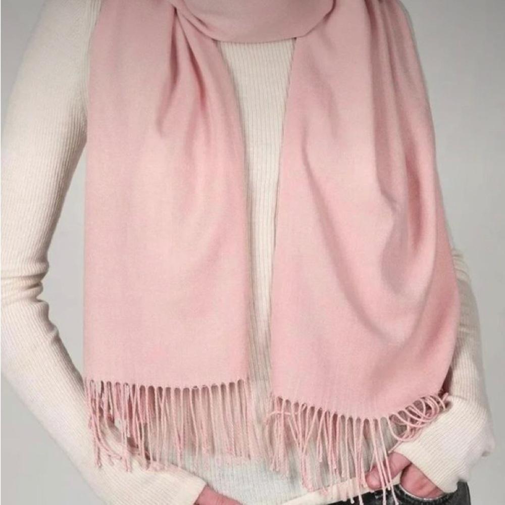 Top Rated ❤New 100% Cashmere Scarf Baby Pink